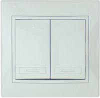 Выключатель 2-кл. СП Мира бел/бел. Lezard 30856