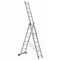 Лестница стремянка 3 секции по 8 ступеней "Алюмет" (5,04м) 69476