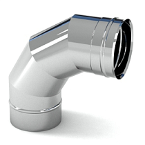 Сэндвич колено 90* (430/0,5мм+нержавейка) Ф100х200 52940