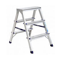 Стремянка двусторонняя алюминиевая 3 ступеней 34841