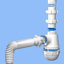 Сифон Ани Грот 1-1/2"х40 с гибкой трубой 40*50 сборный А0110 11065