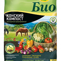 Удобрение "Конский Компост" 12 кг (гранул) "Фаско Био" (1/36) 70514