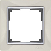 Рамка на 1 пост Snabb (слоновая кость/хром) W0011903 WERKEL 42384