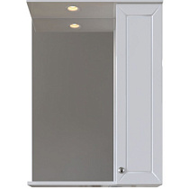 Зеркальный шкаф Бриз 60 правый, с подсветкой, белый, ПВХ SanStar 67239