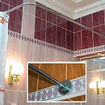 Карниз д/ванной нержавейка Г-обр.,1,5м х 0,7м 60519