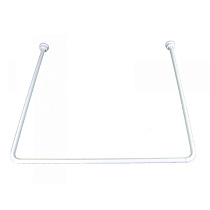 Карниз для ванной угловой белый, 260 см, с кольцами Violet 48519