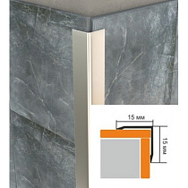 Профиль угловой 15*15 наружный полированная нержавеющая сталь ПУ 15НСП.2700.001 62946