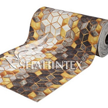 Коврик-дорожка SHAHINTEX DIGITAL PRINT (13) "Куб" серый с золотом 100х1500 см 71609
