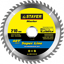 Диск пильный STAYER EXPERT по дереву, точный рез 210х32/30мм, 48Т 62578