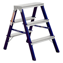 Стремянка двухсторонняя стальная 3 ступеней "Алюмет" 54907