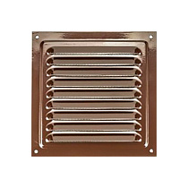 Решетка вент. металл 200х200 с сеткой, коричневая 60637