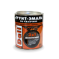 Грунт-эмаль по ржавчине "DALI" 3 в 1 молотковая коричневая 2л (3) Рогнеда 69479