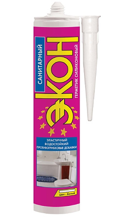 Герметик ЭКОН силикон.санитарн прозрачный 280 мл 38667