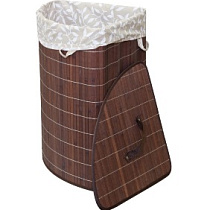 Корзина для белья угловая BLB-07-D D=35*35*50см БамбукТемный (1/14) "Рыжий кот" 64866