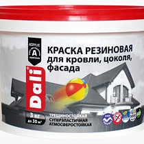 Краска резиновая "DALI" Коричневя 3кг (1) "Рогнеда" 50637