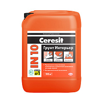 Грунтовка "Интерьер" IN10 под финишную отделку для внутренних работ морозостойкая 5 л (1/120) "CERESIT" 49923