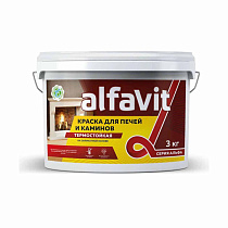 Краска для печей и каминов термостойкая "ALFAVIT"белая 3 кг АЛЬФА 74465