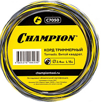 Леска CHAMPION Tornado 3,0мм*12м витой квадрат 73658