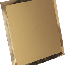 Квадратная зеркальная бронзовая плитка с фацетом 10мм КЗБ1-02 - 200х200 мм/10шт
