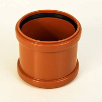 Муфта Дн 110 ПП (наружная канализация) рыжая 48200