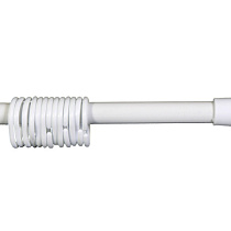 Карниз для ванной раздвижной белый, 210 см, с кольцами Violet 31782