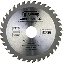 Диск пильный по дереву с твердосплавными напайками 125x22,2/20мм, 36Т, ДИОЛД 74581