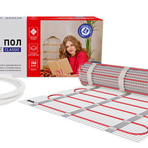 Тёплый пол REXANT Classic RNX -1,0-150 51-0502-2  (пл.1,0 м2 (0,5 х 2,0 м),150 Вт, двухжильный с экраном (нагревательный мат) 60134