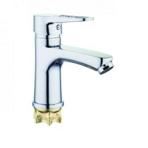 Смеситель для умывальника литой, цинк (ZAMAK), ø35, креп гайка (корона) ZEGOR 77162