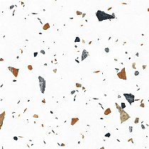 Тераццо Бианко Керамогранит цветной 60х60 матовый карвинг