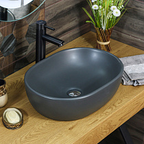 Накладная раковина овальная темно-серая матовая 480х350х135 MLN-320311MDG MELANA 71507