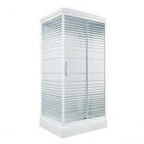 Душевая кабина "Квадро 100*80 "А" прямоугольный низкий поддон, Белый, Полосы, ДН4 (8 мест) 76008