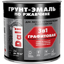 Грунт-эмаль по ржавчине "DALI"графитовая 3 в 1 коричневая 2л (6) Рогнеда 71335
